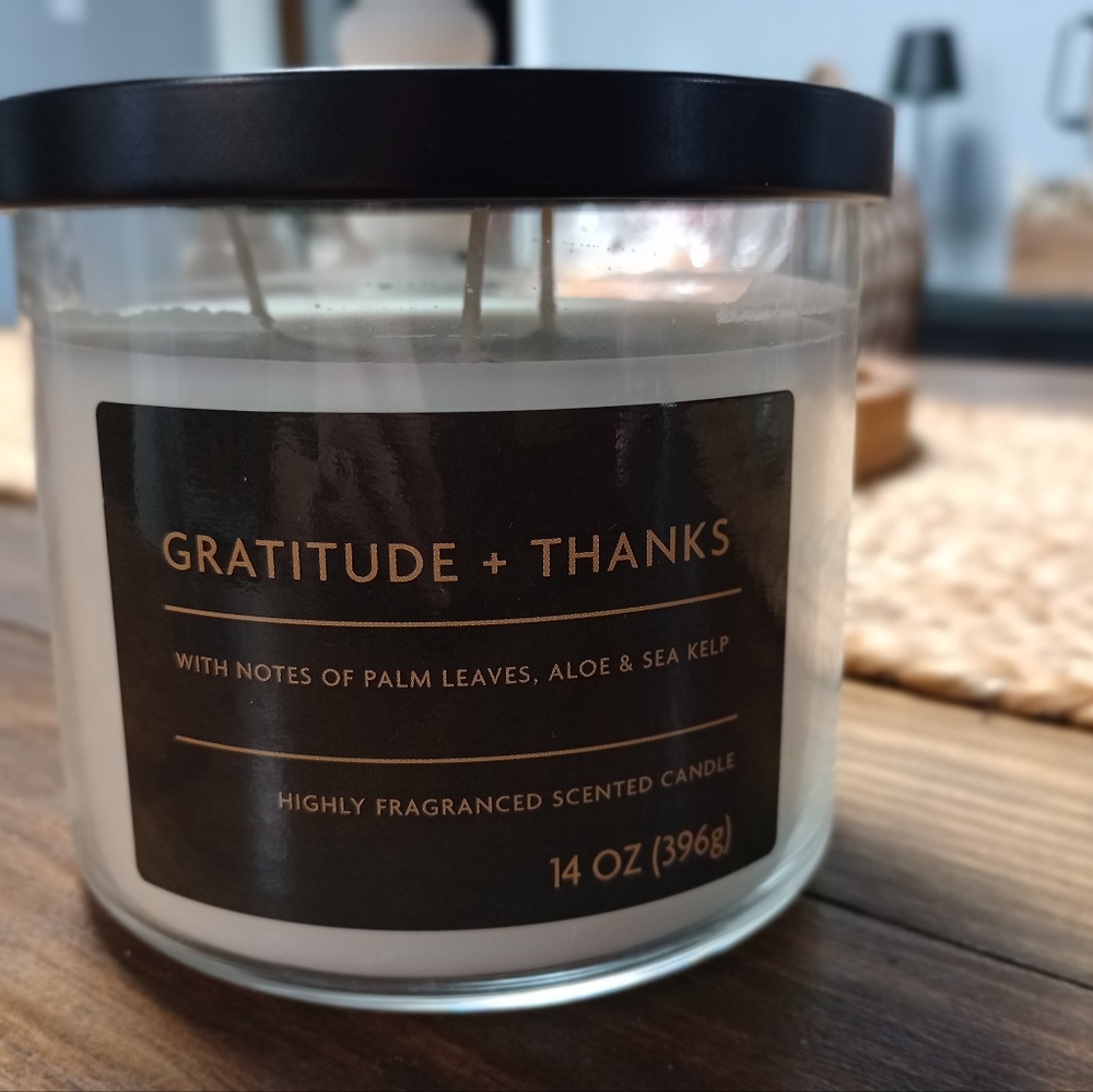 Gratitude + Thanks Candle - Black and White 14oz